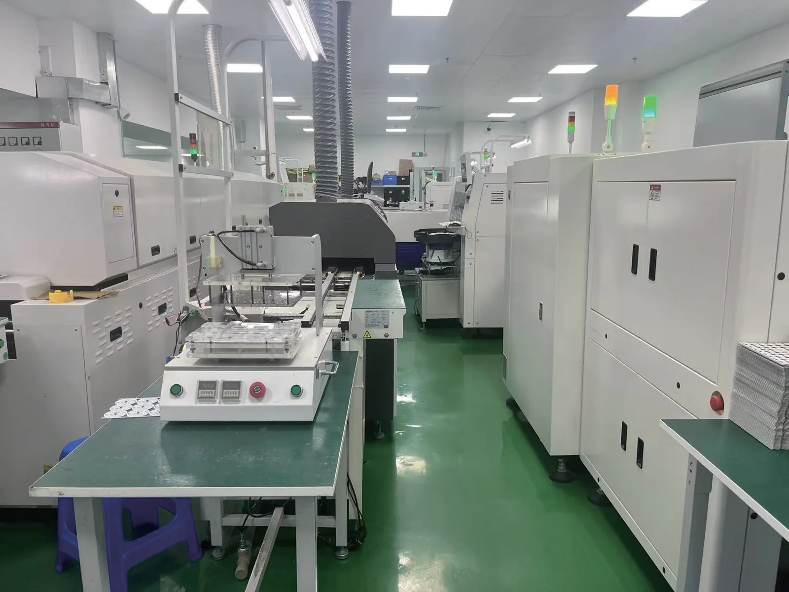 LED lighting manufacturing equipment in the production facility